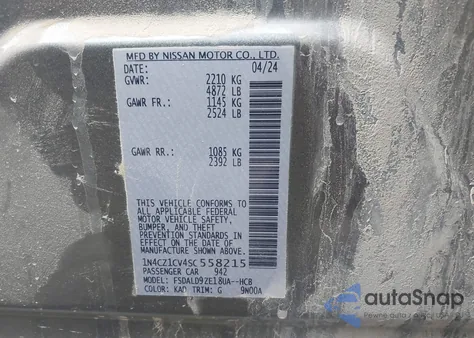 2025 Nissan Leaf Sv Plus z USA, uszkodzony, nr VIN 1N4CZ1CV4SC558215